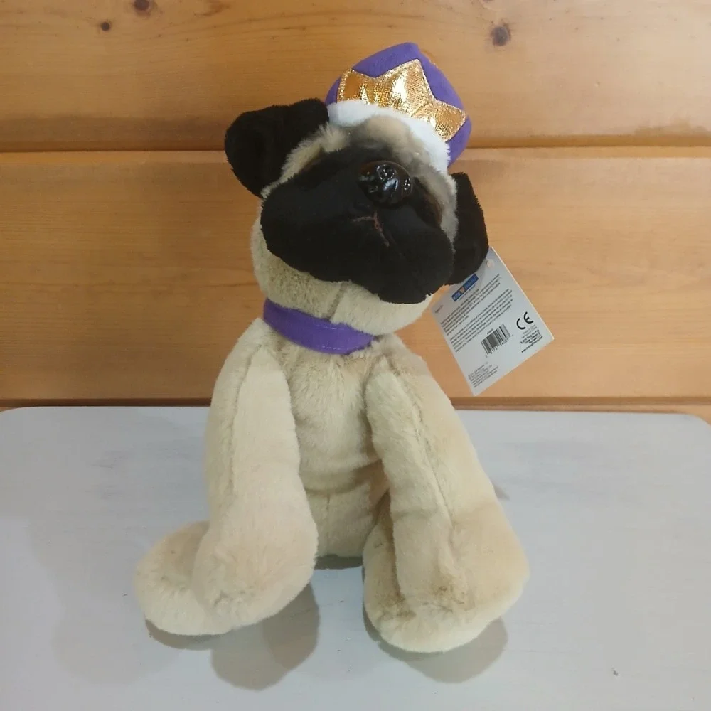 NWT Doug the Pug Plush Plushie with Purple Collar King Crown D42